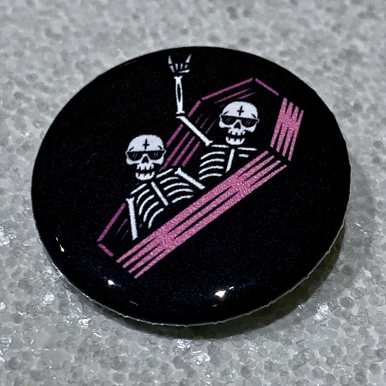 Skeleton Party Coffin Pin 