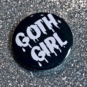 Black Goth Girl Pin