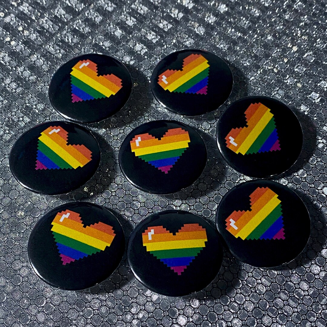 Rainbow Pixel Heart Pins Bulk Event Bundle Etsy