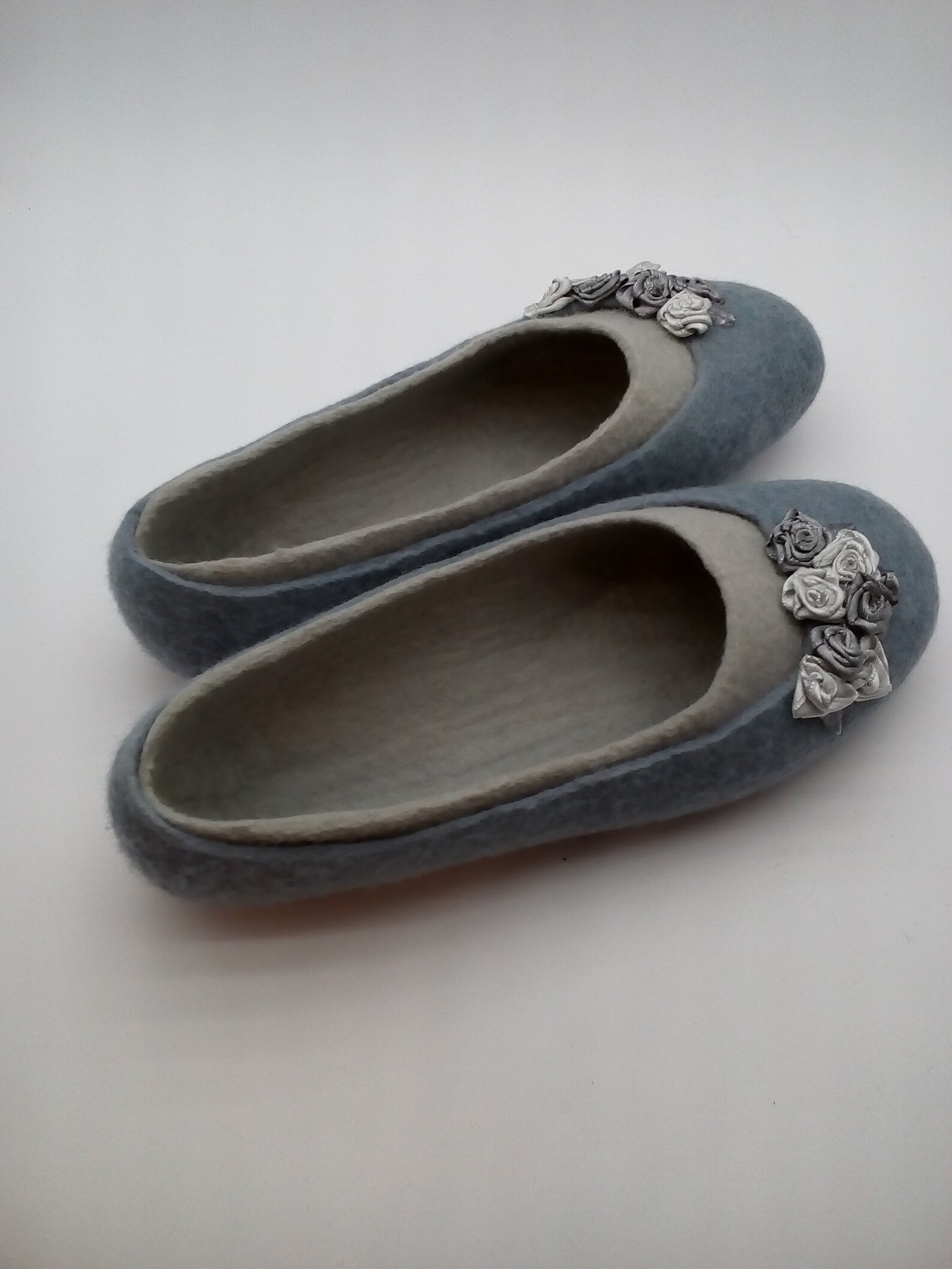 gray slippers-ballet shoes, women's slippers made of natural wool, warm woolen slippers, women home shoes gray slippers-ballet shoes, women's slippers made of natural wool, warm woolen slippers, women home shoes