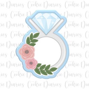 Floral Diamond Ring Cookie Cutter