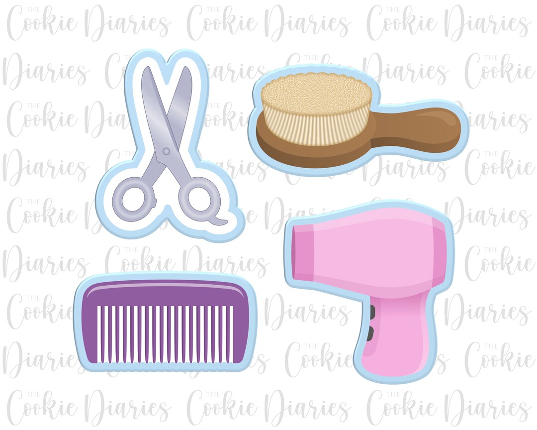 Hair Salon Cookie Cutter Set Etsy