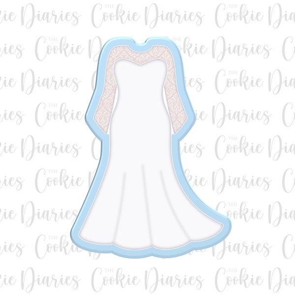 Wedding Dress with Sleeves Cookie Cutter