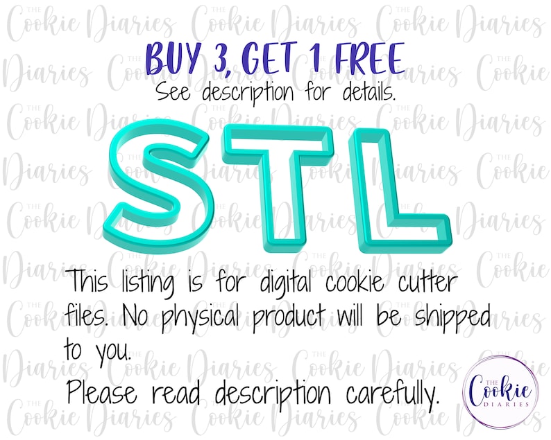 Stl/digital Cookie Cutter File Etsy