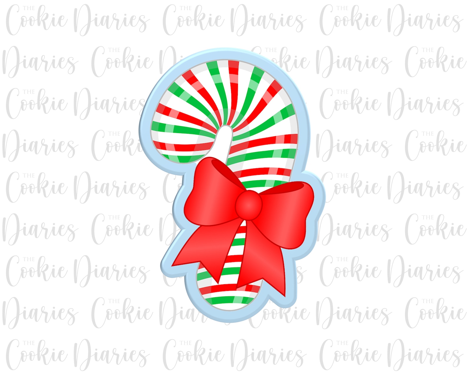 Candy Cane With Bow Cookie Cutter - Etsy