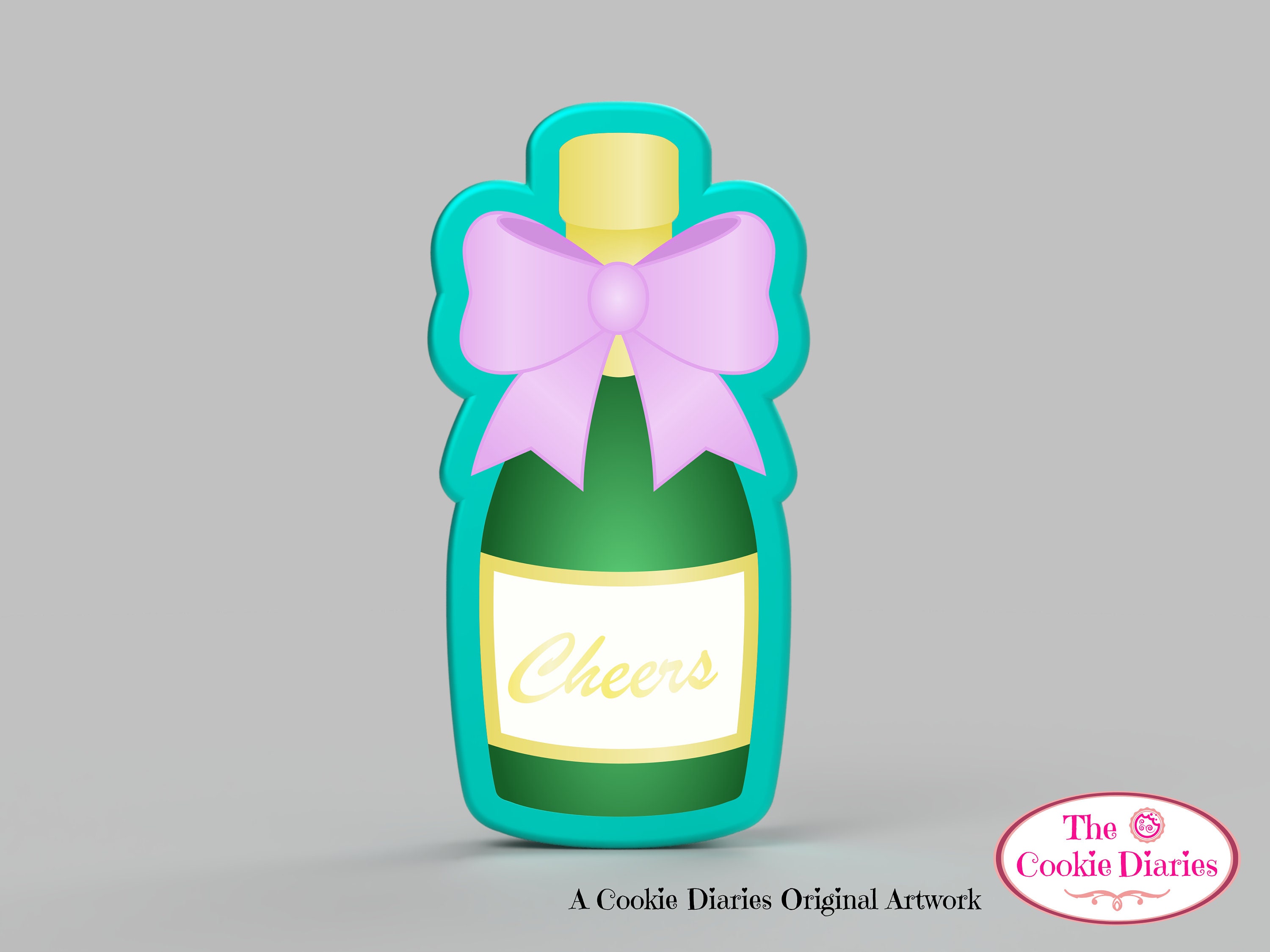 Champagne Bottle with Bow Cookie Cutter Etsy