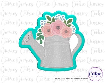 Floral Watering Can Cookie Cutter