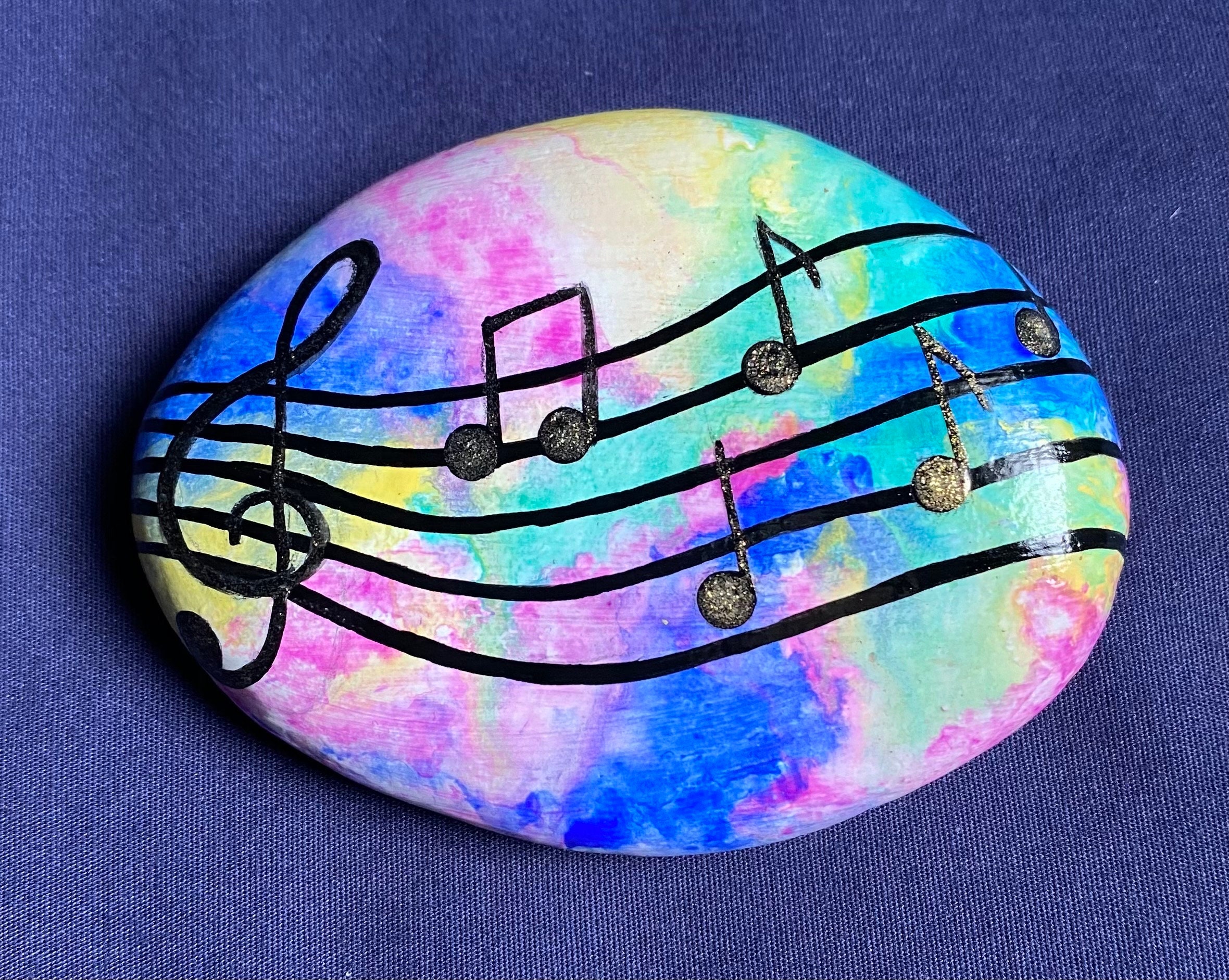 Notes Music Design Rocks Hand Painted Music Notes Rock: Colorful Home Decor - Etsy