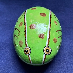 Frog Painted Rock, Animal Painted Stone, Frogs Home Decor and Gifts