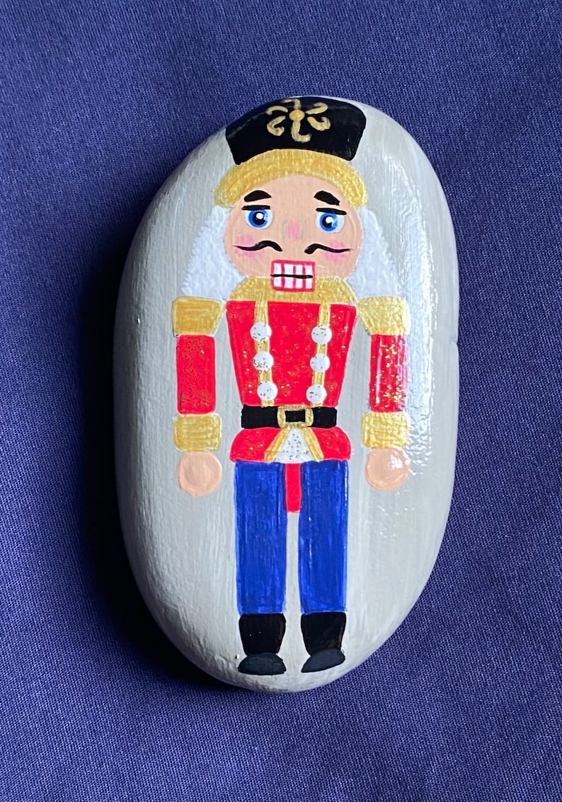 Nutcracker Painted Rock Christmas Painted Stone Nutcrackers Etsy
