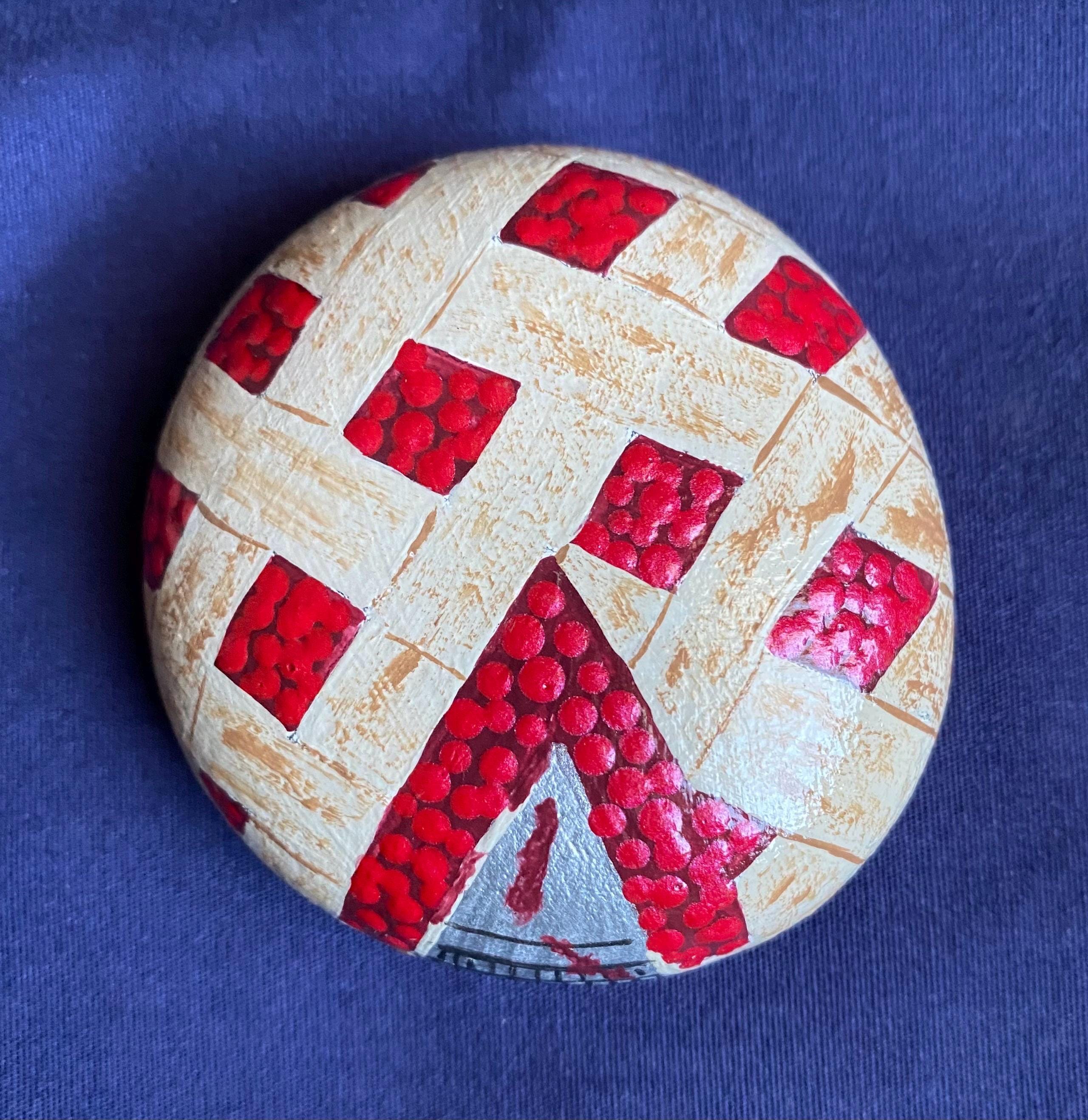 Painted Rocks Pie Cherry Pie Painted Rock: Food Painted Stone, Pies, Desserts, Baker ...