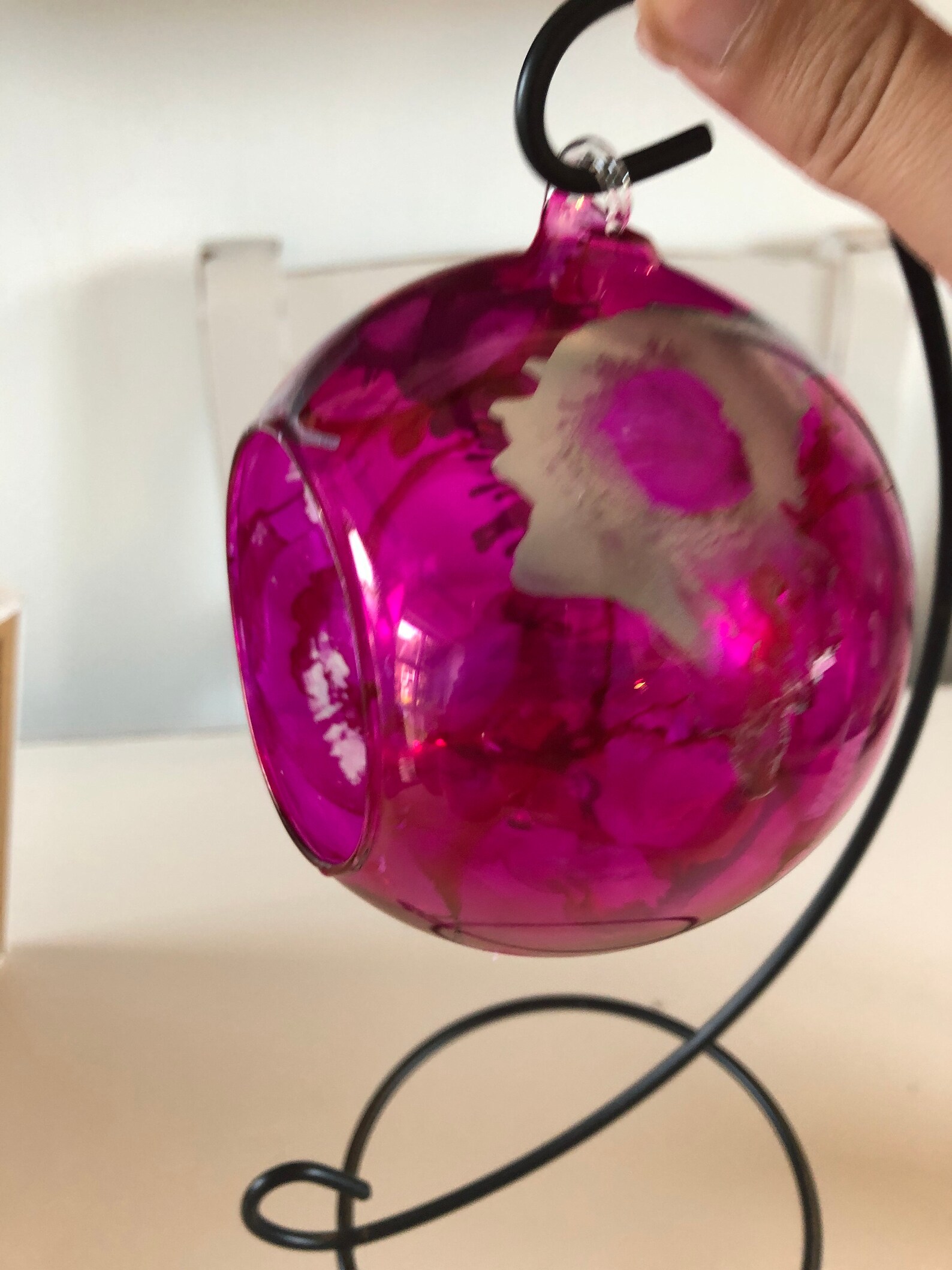 Hot Pink Candle Holder Hanging Lantern on a Stand. Vibrant Etsy