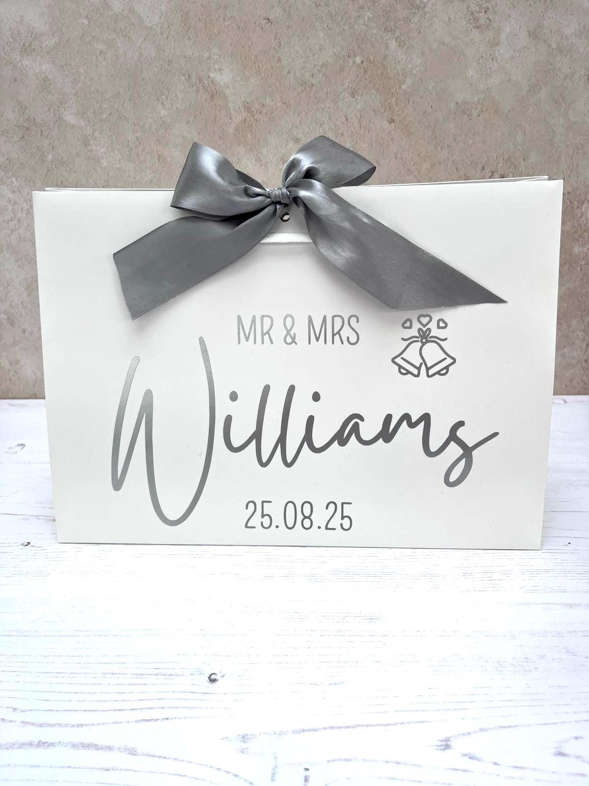 Mr and Mrs, Mr and Mr, Mrs and Mrs wedding gift bag, Newlyweds, personalised wedding gift, bride and groom gift bag, luxury gift wrapping.
