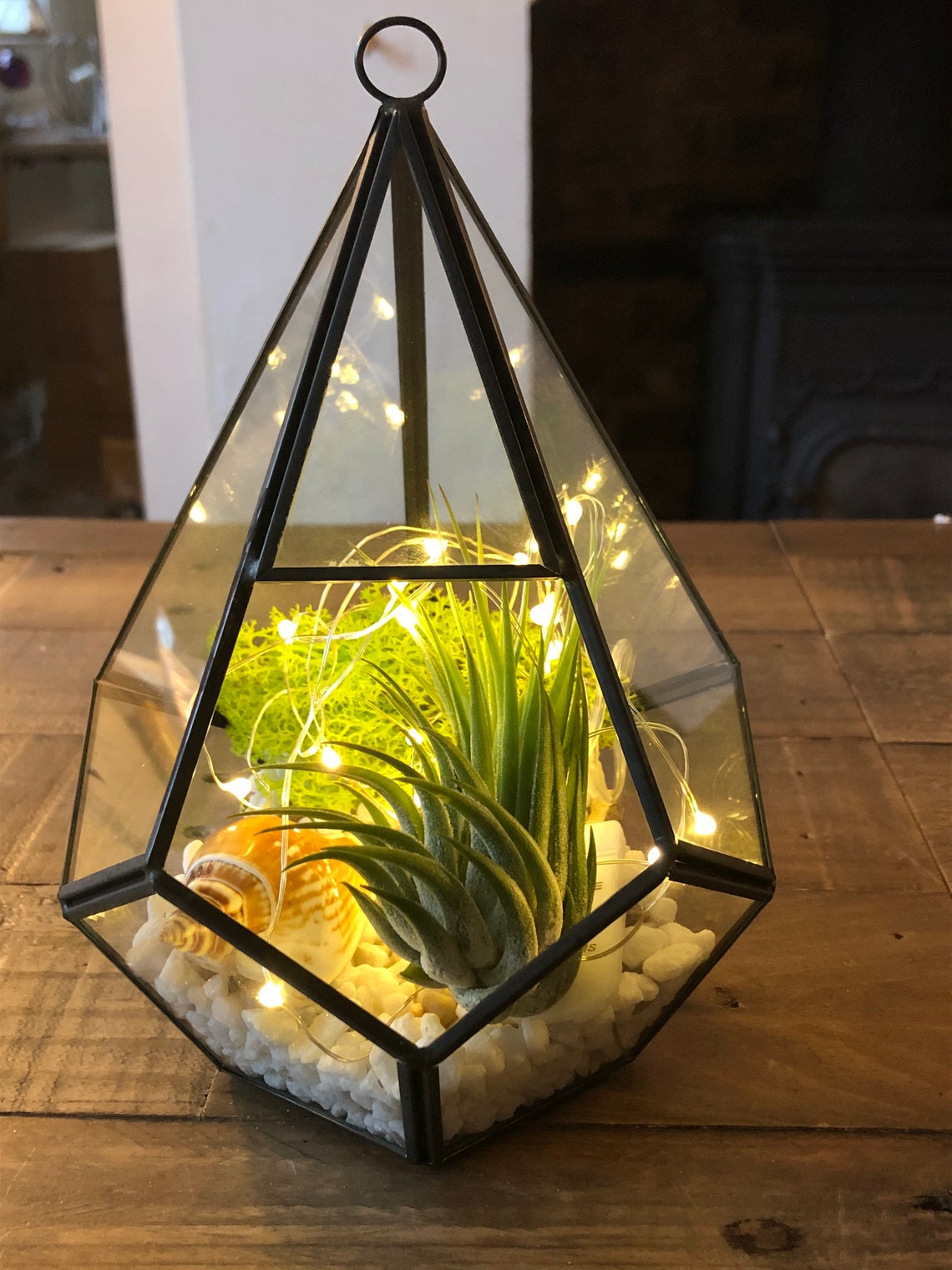 DIY Glass Terrarium in a Geometric Diamond Shape. This is a Etsy UK