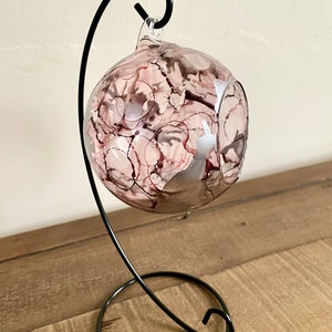 Hand painted, tea light candle holder, hanging glass tea light holder. Glass candle holder on a stand. Mother’s Day gift, Christmas gift.