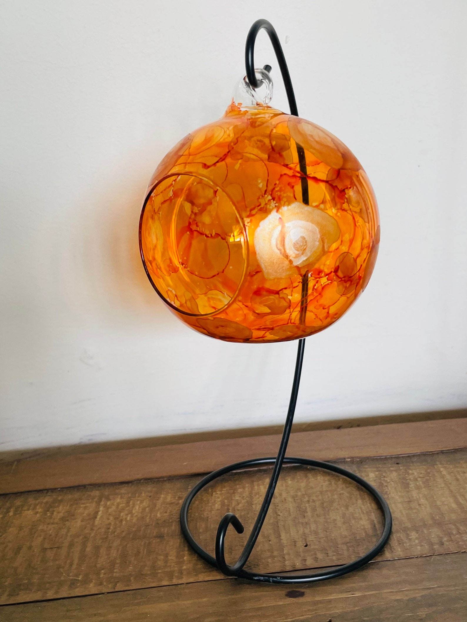 Hand Painted Candle Holder Hanging Glass Baubles. Lantern. Etsy