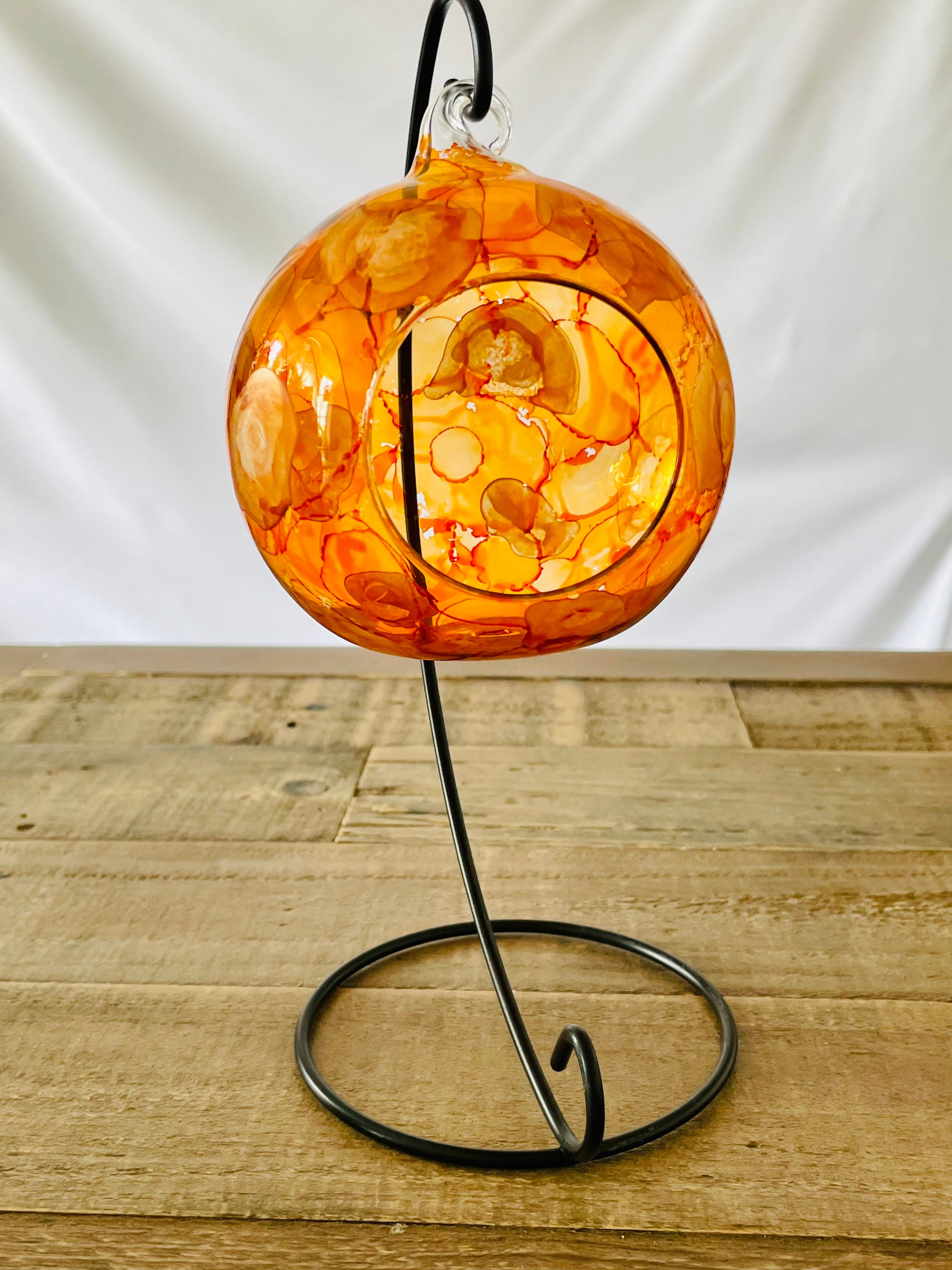 Hand Painted Candle Holder Hanging Glass Baubles. Lantern. Etsy UK