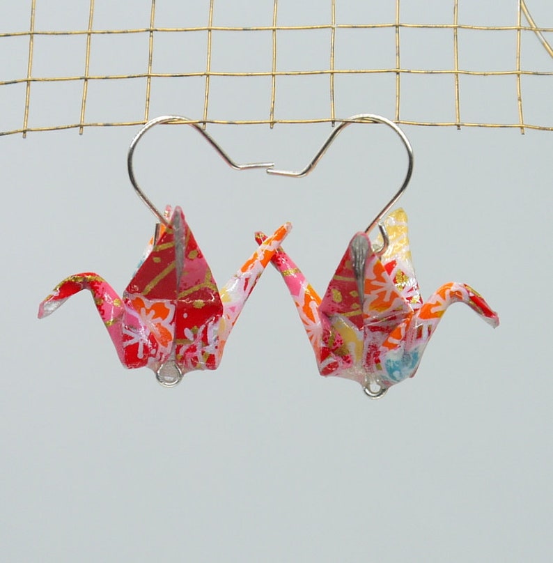 Earrings Cranes Pink