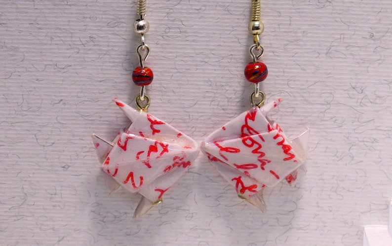 Boucles doreilles de petits poissons Blanc