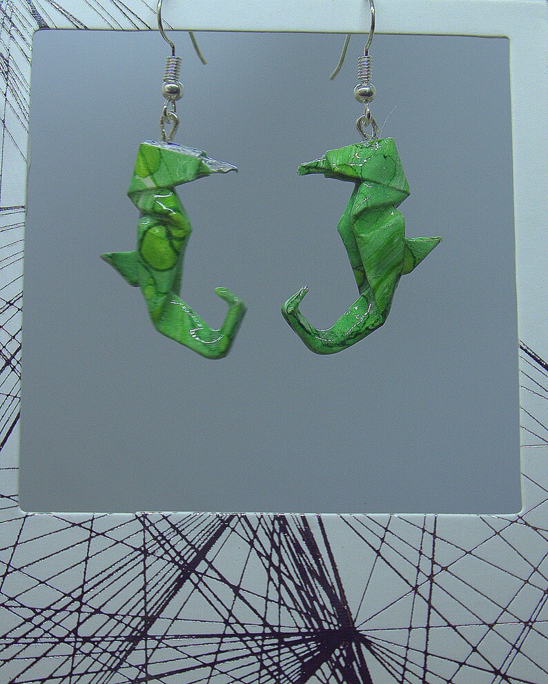 Horse earrings Green