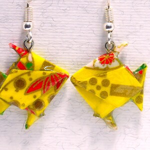 Boucles doreilles de petits poissons Jaune