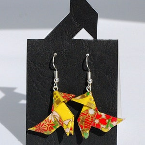 Boucles d'oreilles gros noeud papillon Jaune