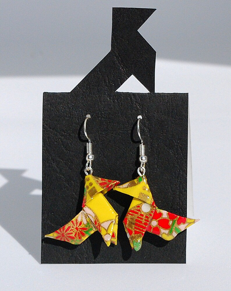 Boucles d'oreilles gros noeud papillon Jaune