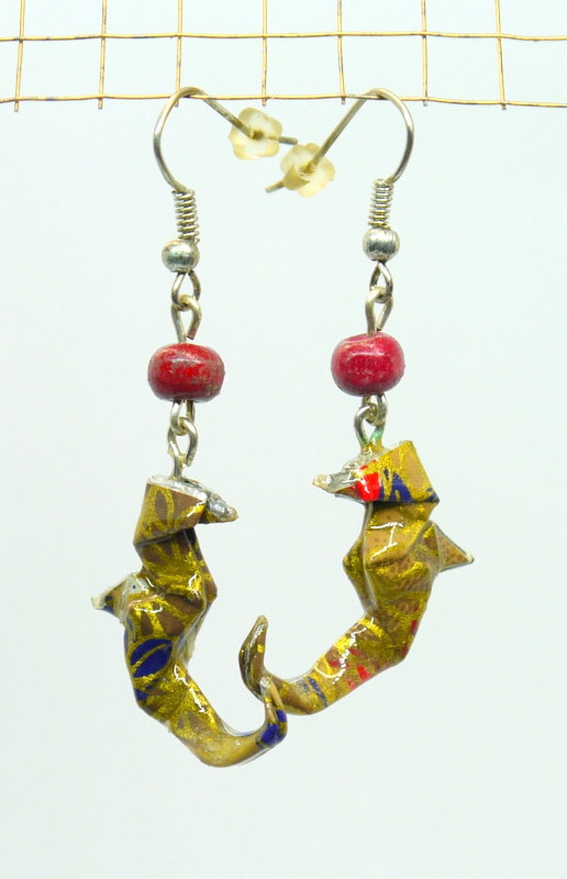 Horse earrings Bronze