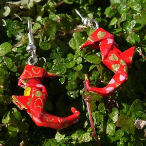 Horse earrings Red