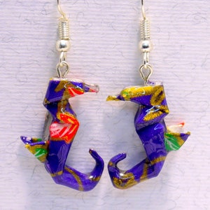 Horse earrings Purple