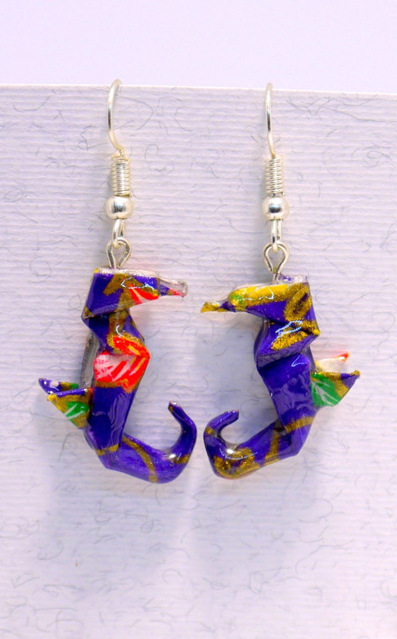 Horse earrings Purple