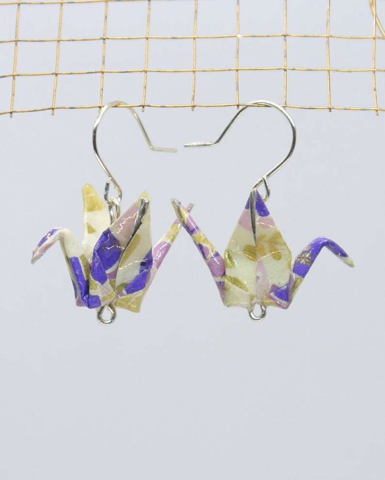 Earrings Cranes Lila