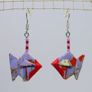 Boucles doreilles de petits poissons Violet