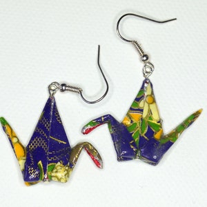 Earrings Cranes Purple