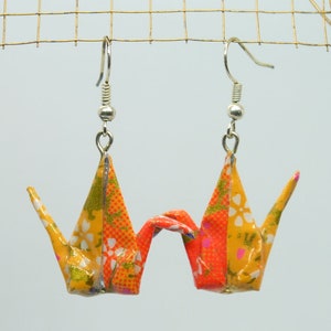 Earrings Cranes Orange