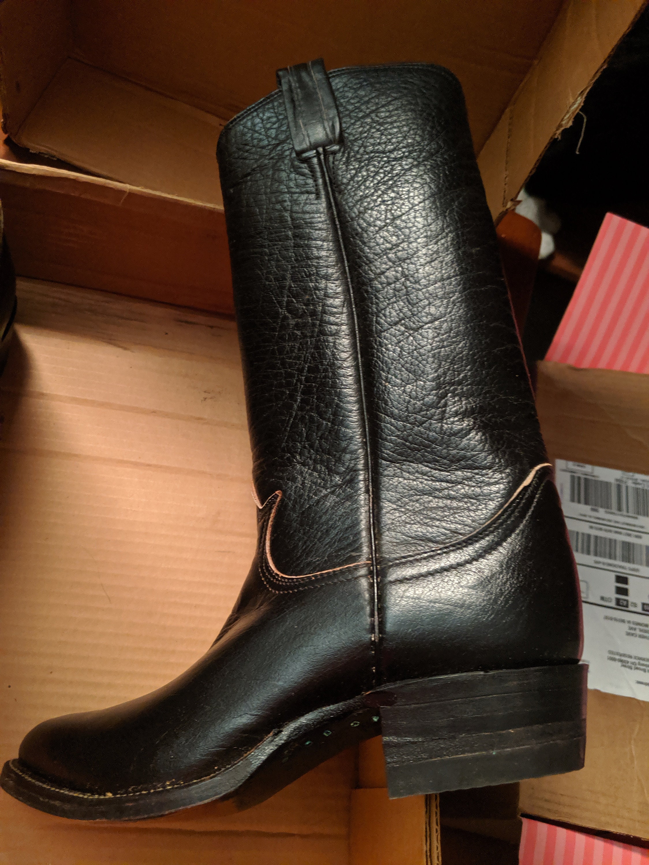 Vintage 1975 Never Worn Tony Lama Black Buffalo Boots - Etsy