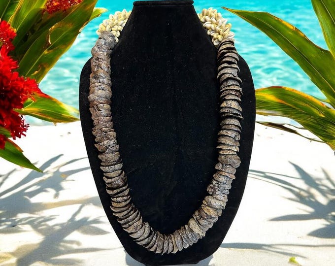 Featured listing image: Natural Half Kukui Nut Lei #4