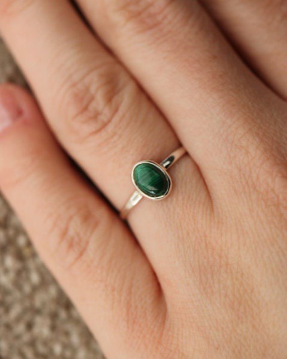 Vintage Silver F.C.作 Malachite Ring 925 Malachite Ring | 925 Sterling Silver - Etsy