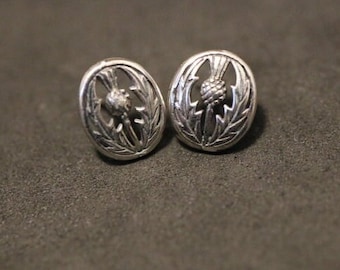 Scottish Thistle Stud Earrings | 925 Sterling Silver