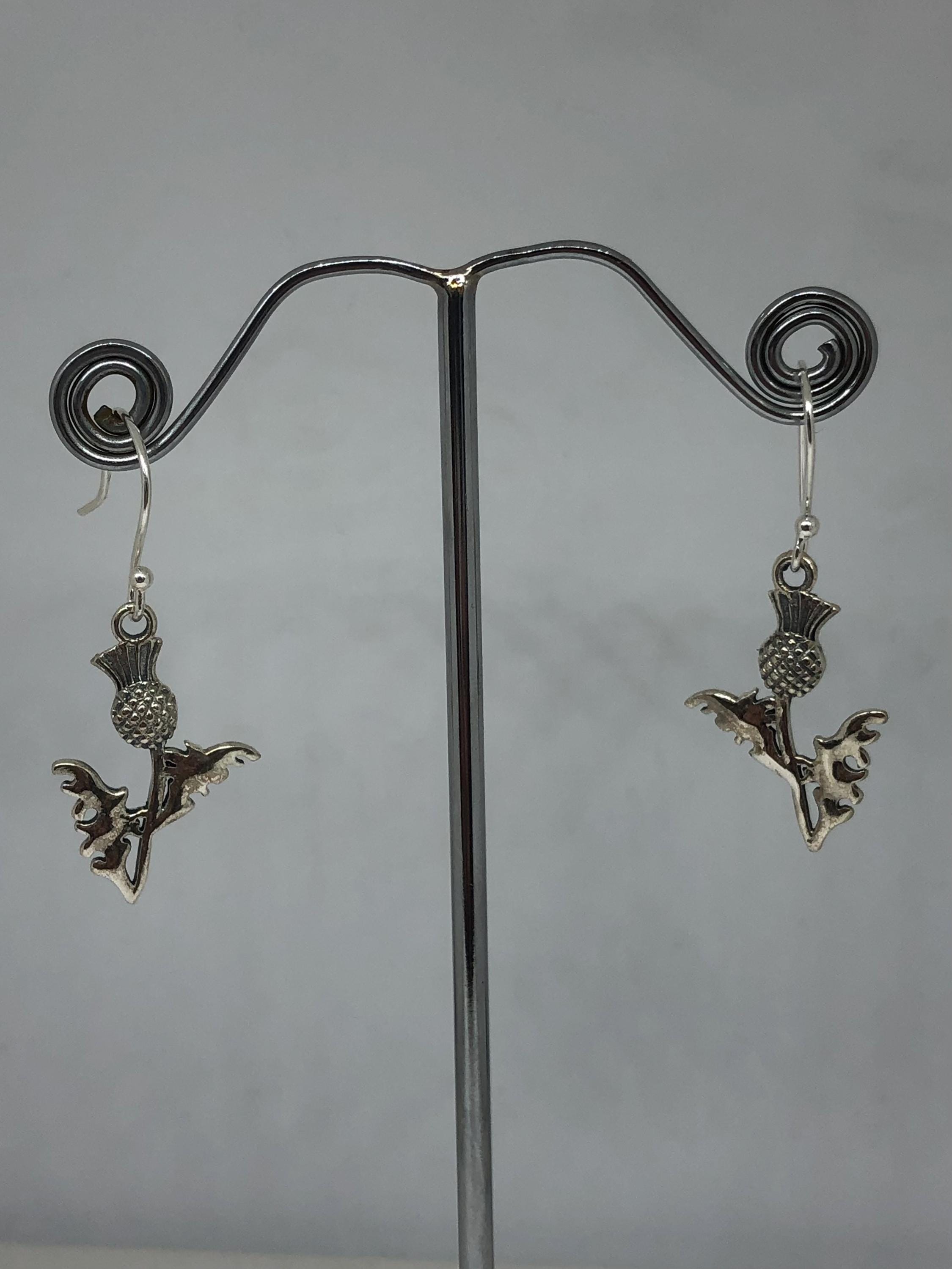 Orecchini Pendenti A Gancio In Argento 925 - Cardo Scozzese - Gioielli WithLoveSilver, Pesano 1,7 G, Confezione In Sacchetto Di Velluto