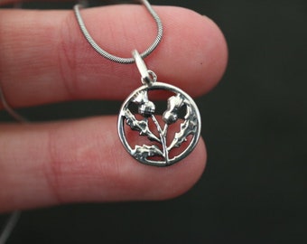 Scottish Thistle Pendant | 925 Sterling Silver