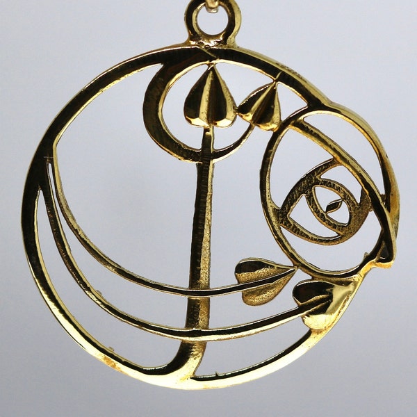 Rennie Mackintosh Design Brass Pendant