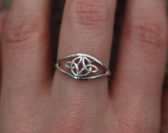 DAOCHONG 925 Sterling Silber Ohrringe – Irisches Triquetra & Keltischer Knoten, Rhodiniert & Hochglanzpoliert