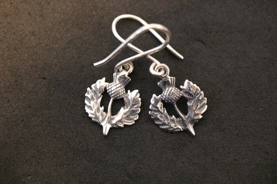 Orecchini Pendenti A Cardo Con Cuore In Argento Sterling 925 - Gioiello Scozzese Con Sacchetto In Velluto, Peso 1.8g - 3