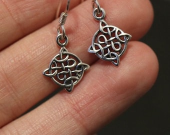 Celtic Knot Drop Earrings | 925 Sterling Silver