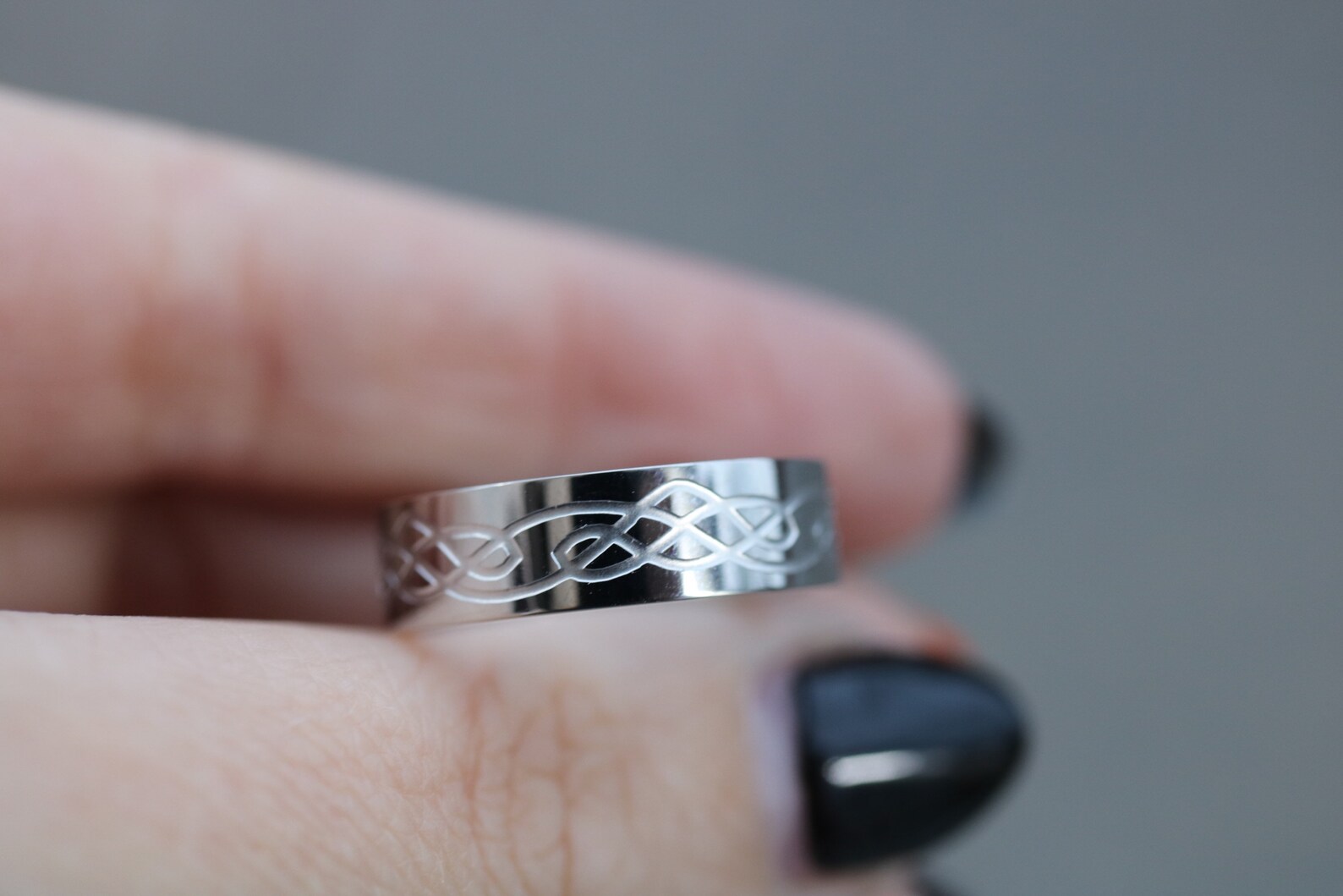 HIJONES Stainless Steel Celtic Knot Ring - Eternity Promise Band For Men & Women - View #4