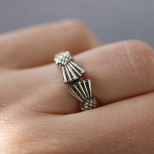 Scottish Thistle Ring 925 Sterling Silver