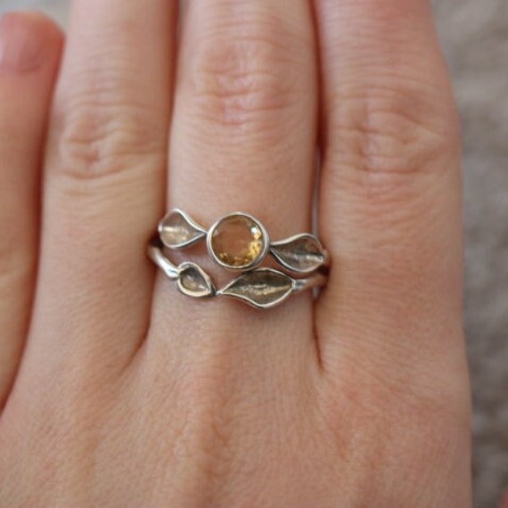 Sterling silver deals yellow topaz rings