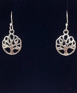 Orecchini Albero Della Vita In Argento Sterling 925 - Paio - Dimensioni 21x18 Mm
