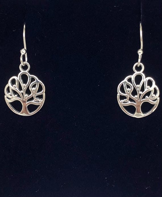 Orecchini Albero Della Vita In Argento Sterling 925 - Paio - Dimensioni 21x18 Mm